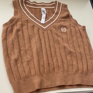 PINK Victoria's Secret Camel Brown V-Neck Sweater Vest